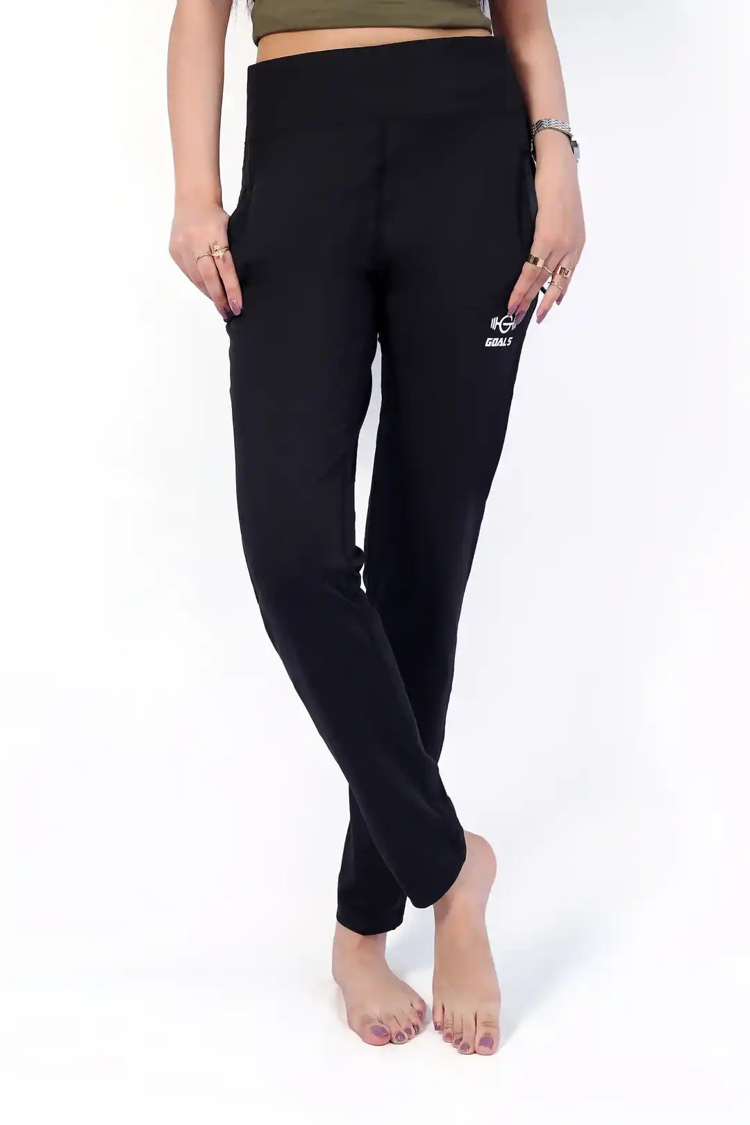 Stretchy GlideFit Zippered Pocket Trousers Black