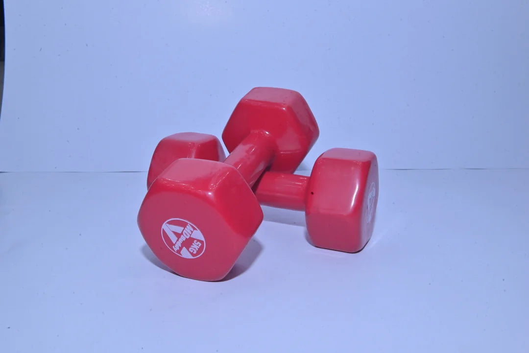 Neoprene Coated Workout Dumbbell 5kg Red light weights