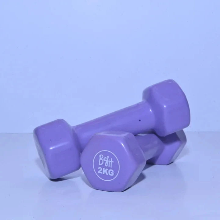 Neoprene Coated Workout 2kg Dumbbell Purple light weights