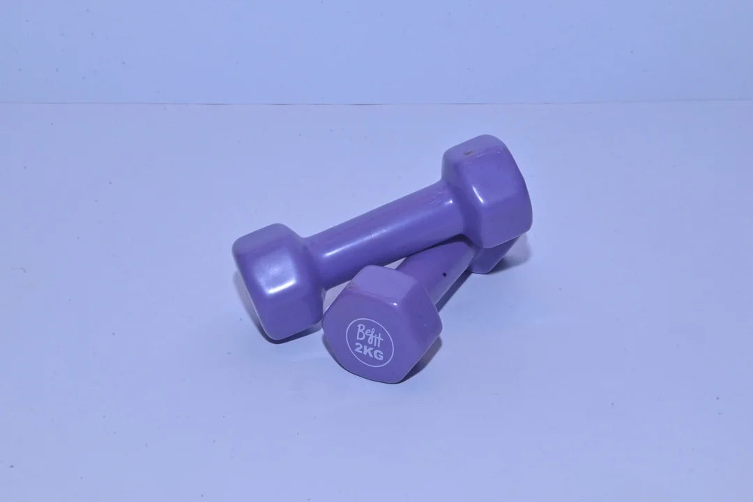 Neoprene Coated Workout 2kg Dumbbell Purple light weights